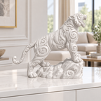 Brüllender Tiger Ornament - Weiss gedruckt Wohnzimmer