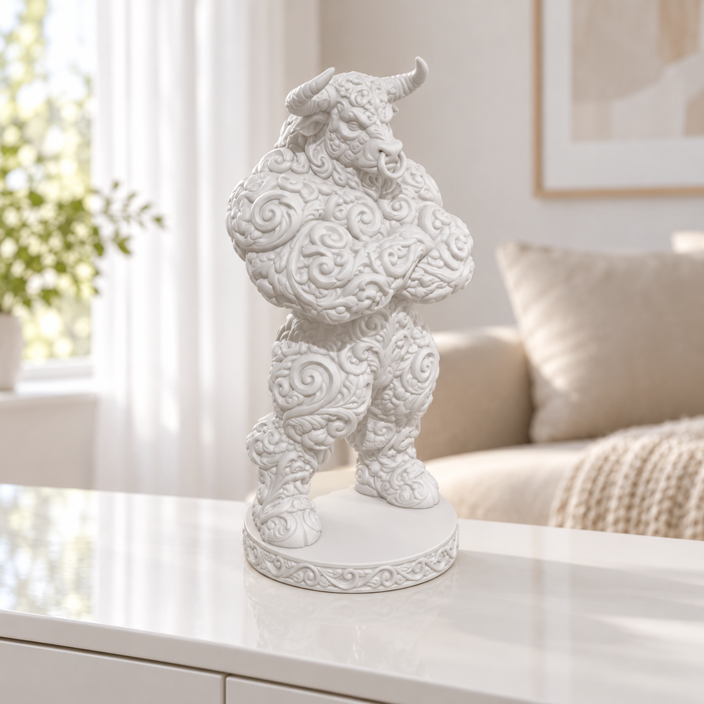 Minotaurus Ornament - Weiss gedruckt Wohnzimmer