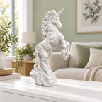 Steigendes Einhorn Ornament - Weiss gedruckt Wohnzimmer