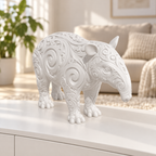 Tapir Ornament - Weiss gedruckt Wohnzimmer