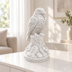 Rabe auf Baumstumpf Ornament - Weiss gedruckt Wohnzimmer