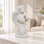 Engel mit Posaune Ornament - Weiss gedruckt Wohnzimmer
