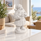 Santa mit Doppelfinger Ornament - Weiss gedruckt Wohnzimmer