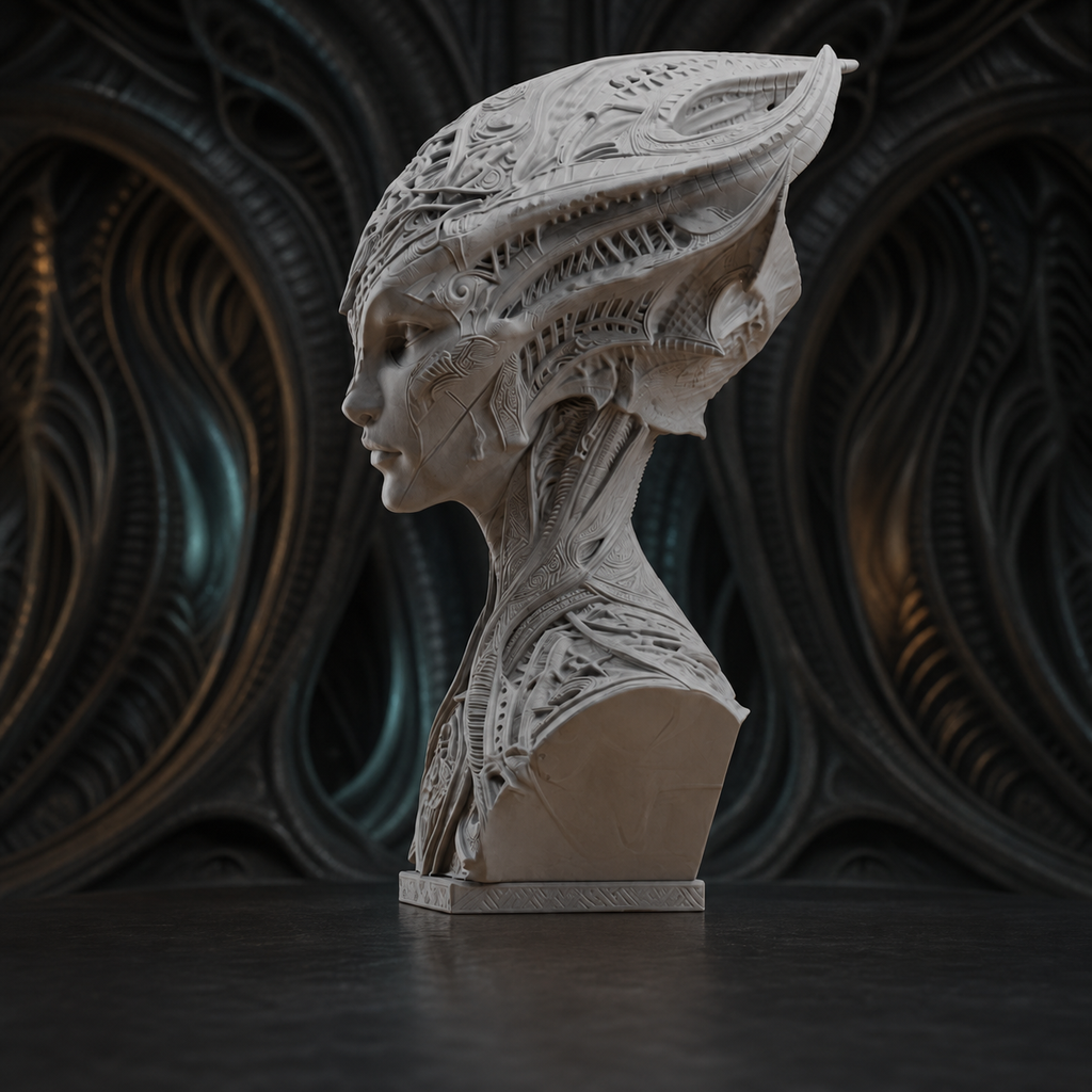 Biomechanische Alien-Kaiserin – Sci-Fi-Büste FehnFactory