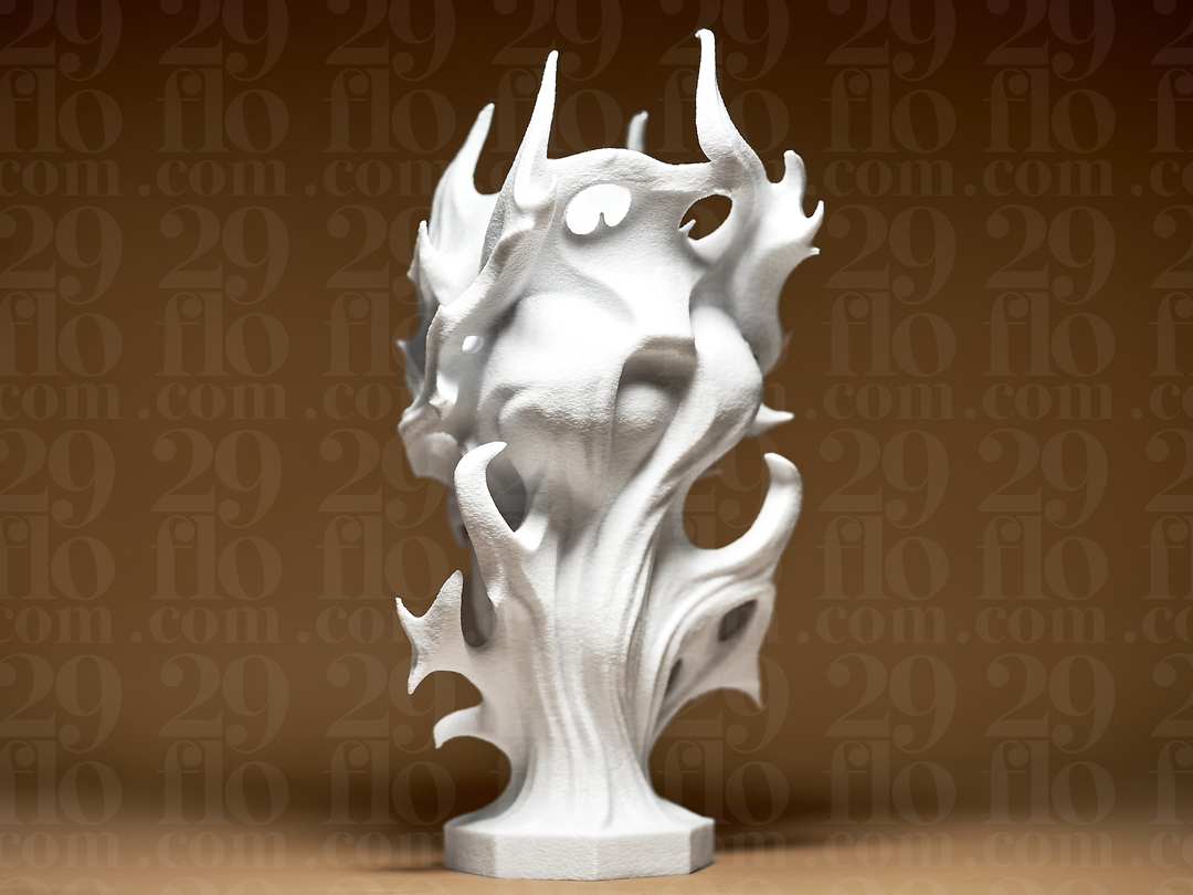 Flammenschädel – Freistehende Gothic-Skulptur FehnFactory