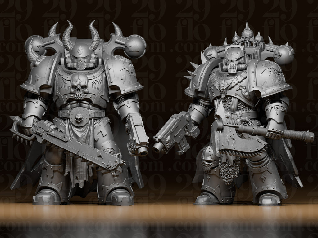 6 gepanzerte Krieger – Fantasy & Sci-Fi Figuren-Set FehnFactory
