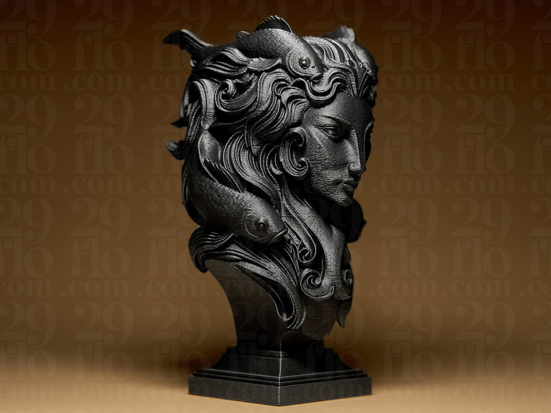 Lady Pisces Skulptur – Sternzeichen Fische mit zwei Koi FehnFactory