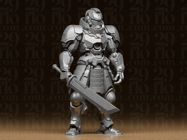 4 Mech-Samurai – Cyberpunk Krieger Figuren-Set FehnFactory