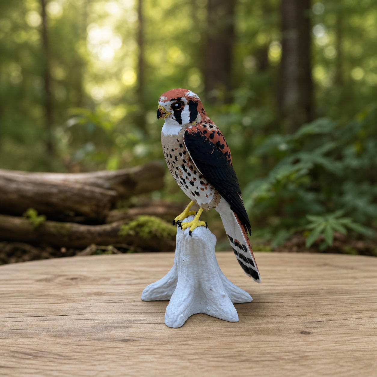 American Kestrel – Turmfalke auf Natur-Sockel FehnFactory