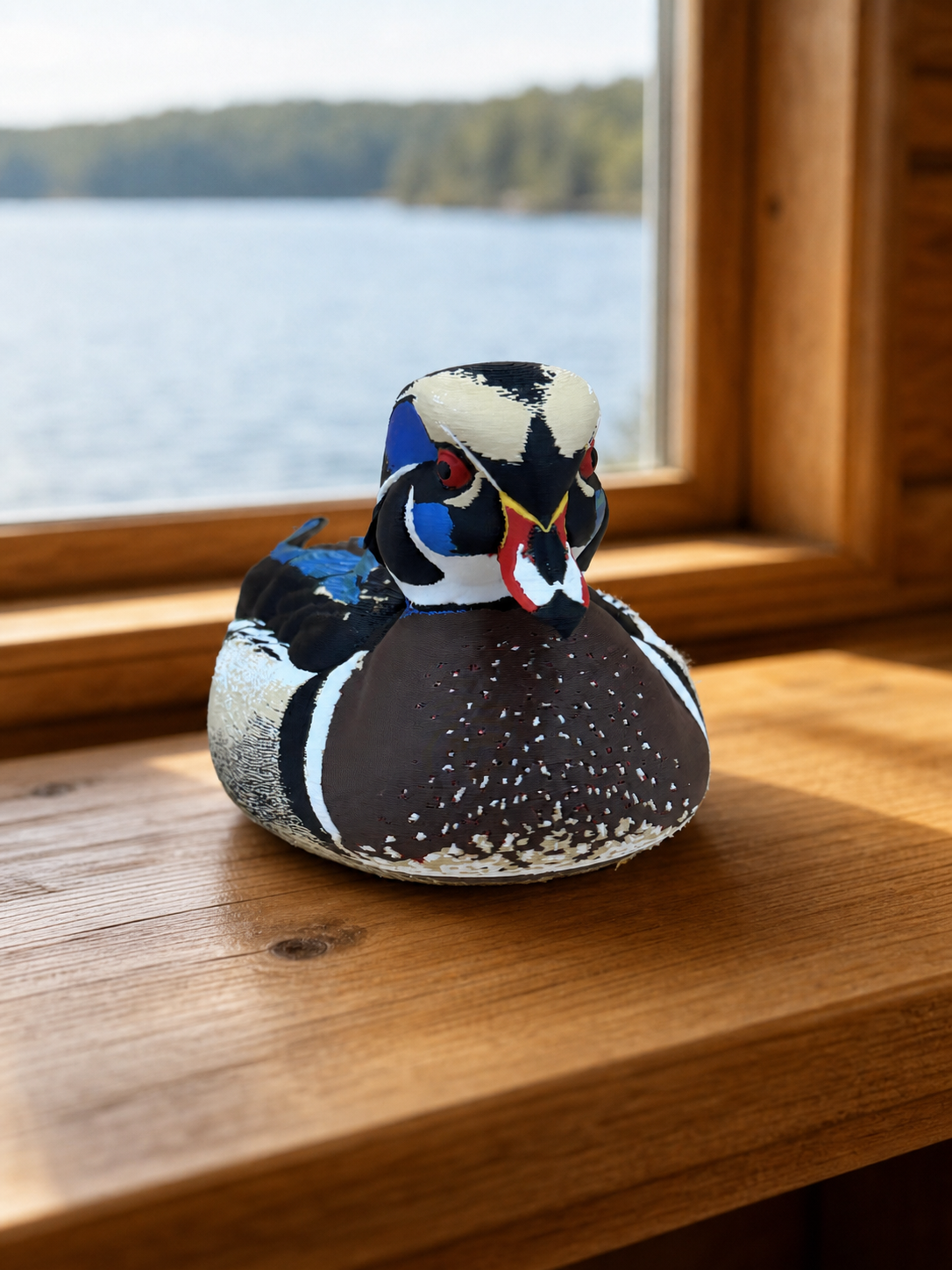Royal Wood Duck – Freistehende Brautente-Skulptur FehnFactory