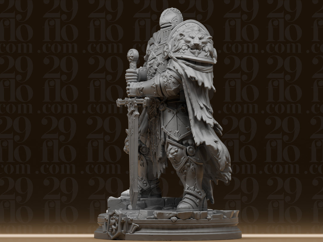 Löwenritter mit Großschwert – Fantasy-Skulptur FehnFactory