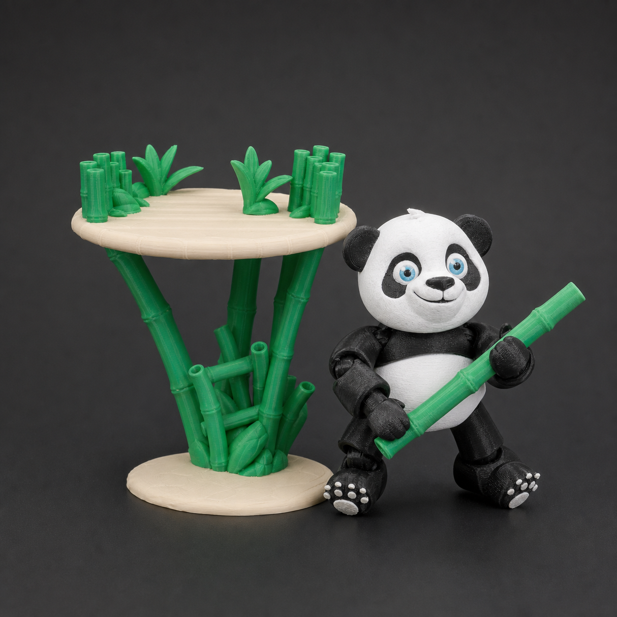 Flexi Panda mit Bambus-Display – bewegliche Tierfigur, 21,4 cm FehnFactory