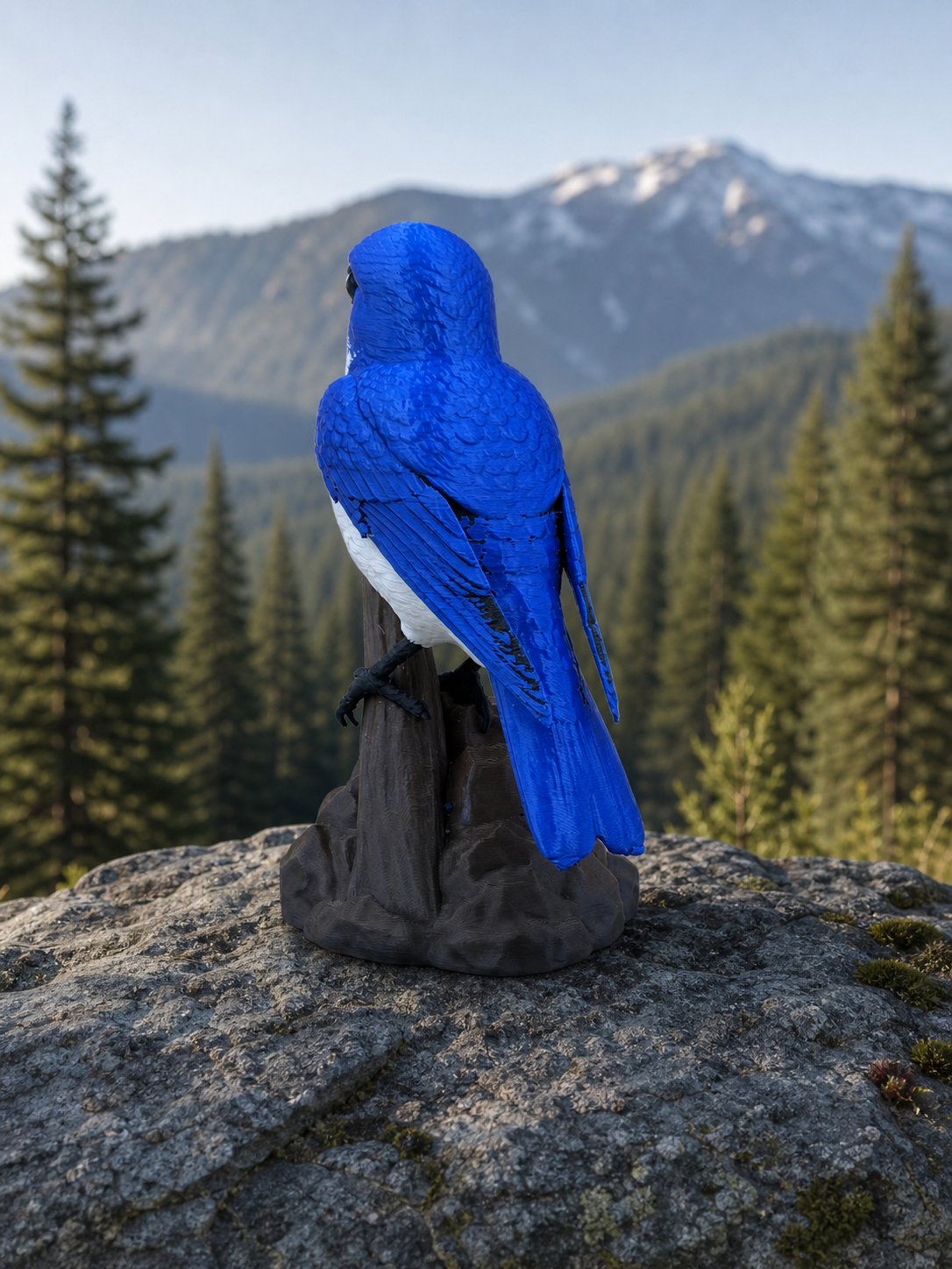 Berghüttensänger – Mehrfarbige Mountain-Bluebird-Skulptur FehnFactory