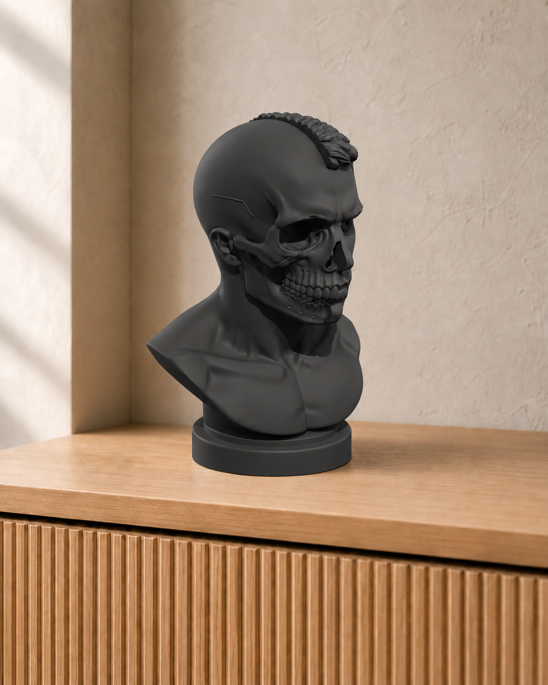 Totenkopf-Büste Mann – 05_schwarz print