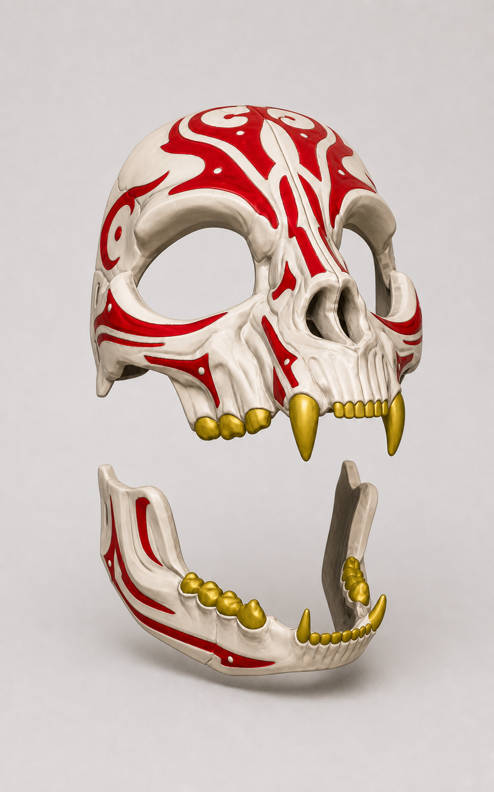 Feline Skull Mask – mehrfarbige Katzen-Totenkopfmaske FehnFactory