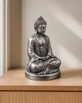 Meditierender Buddha - Silber – handbemalt