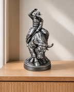 Rodeo-Bullenreiter - 06-handbemalt-silber