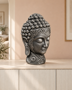 Buddha-Kopf – 06 handbemalt silber