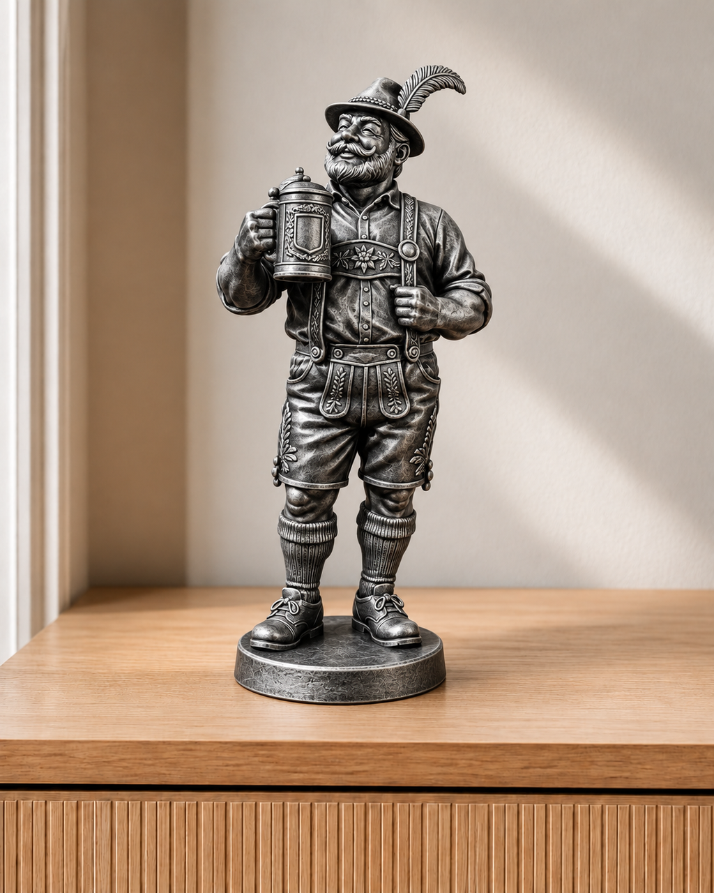Bayer mit Maßkrug – 06 handbemalt silber