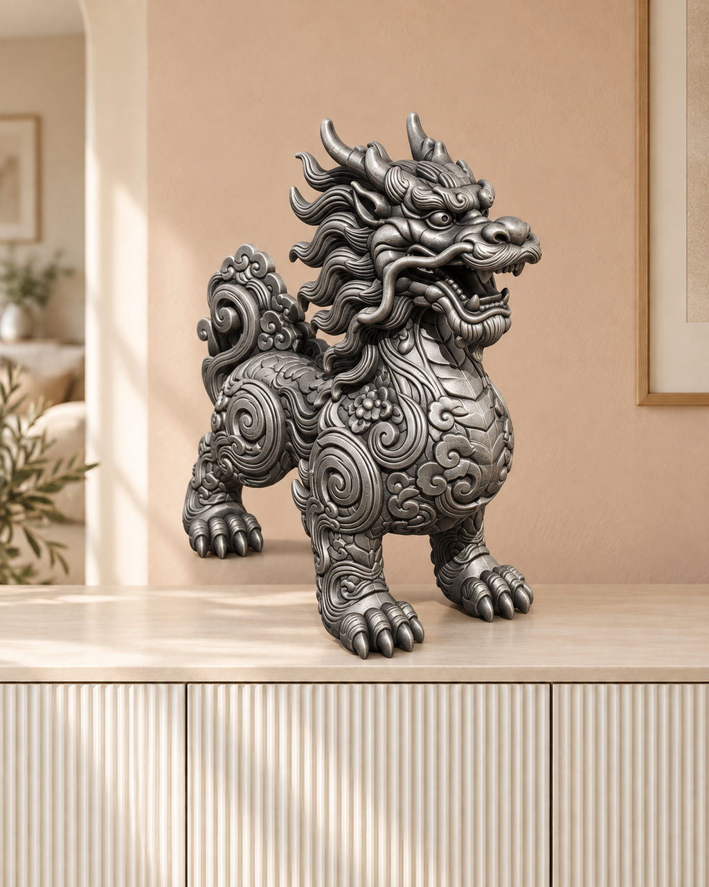 Drachenwächter – 06 handbemalt silber