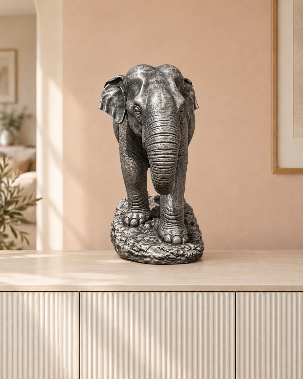 Asiatischer Elefant – 06 handbemalt silber