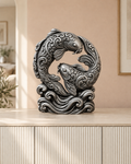 Koi-Paar – 06 handbemalt silber