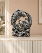 Koi-Paar – 06 handbemalt silber