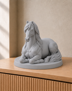 Araber liegend – Pferdefigur – 06 handbemalt silber