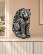 Tiger im Bambus – 06 handbemalt silber