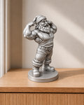 Weihnachtsmann als Bodybuilder – Silber – handbemalt | Visualisierung