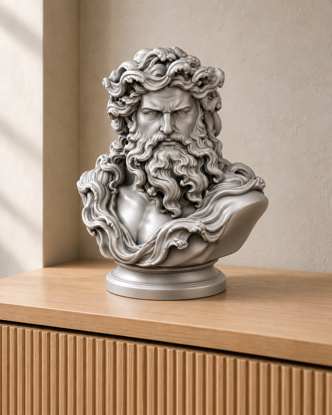 Poseidon – antike Büste – 06 handbemalt silber