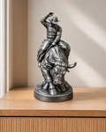 Rodeo-Bullenreiter - Silber – handbemalt