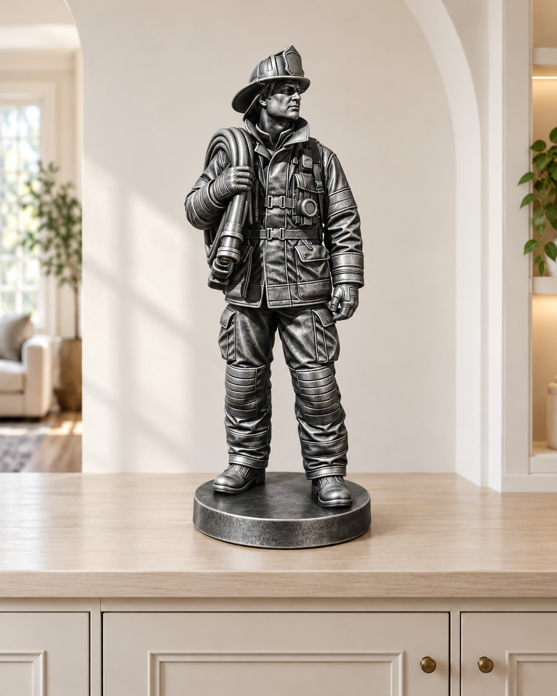 Feuerwehrmann New York – Silber – handbemalt