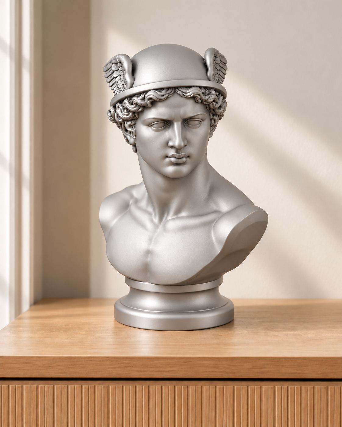 Hermes – antike Büste – 06 handbemalt silber
