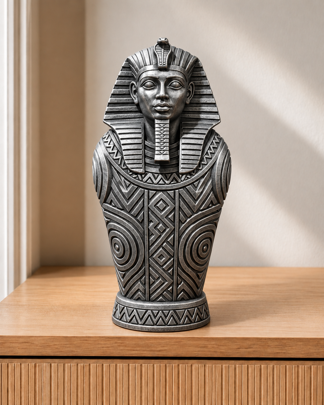 Pharaonenmaske – 06 handbemalt silber
