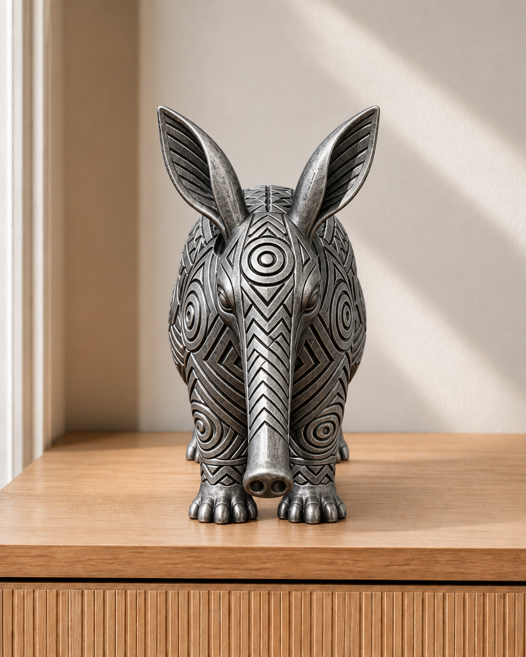 Erdferkel – 06 handbemalt silber