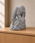 Pferd grasend – Pferdefigur – 06 handbemalt silber
