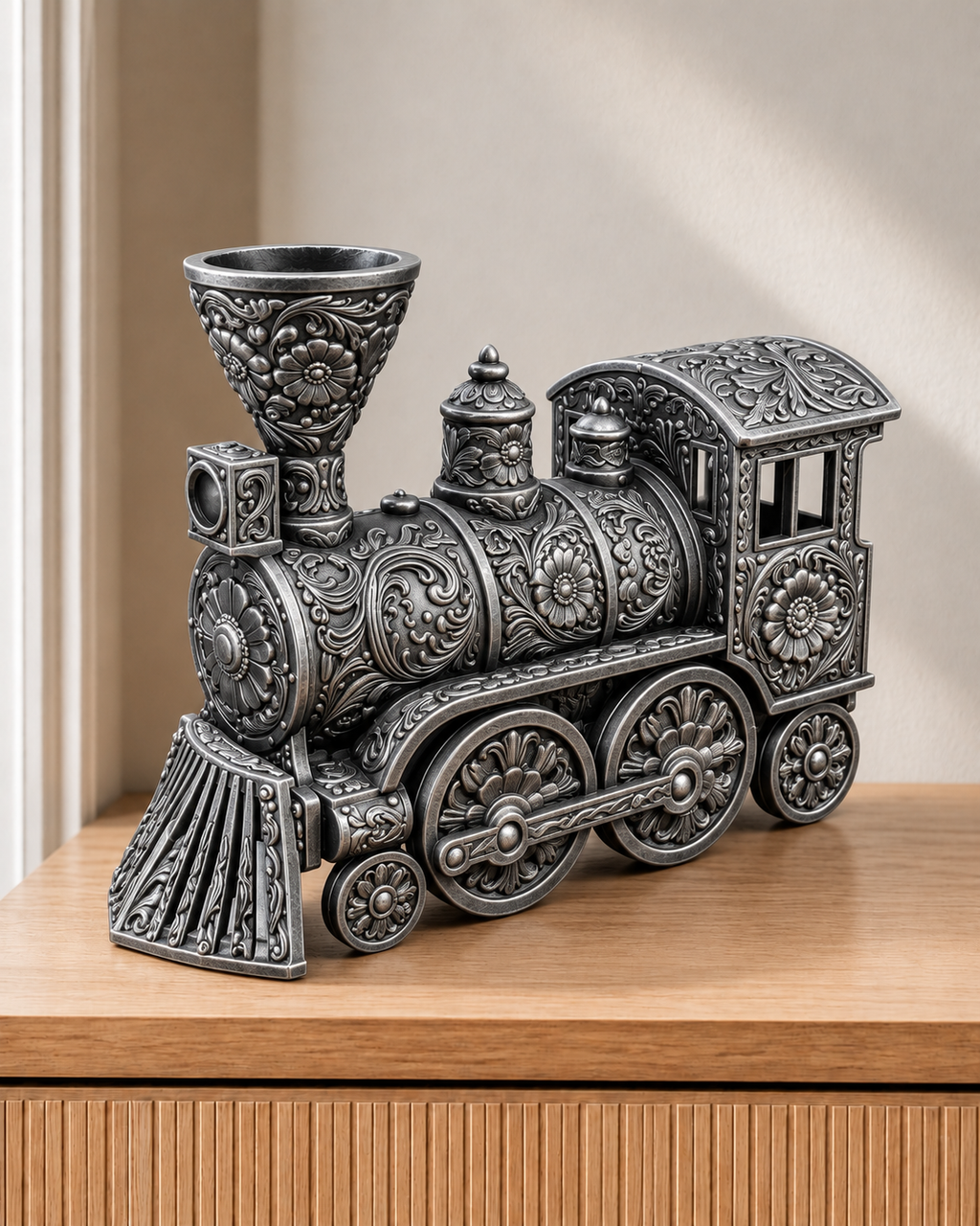 Western-Dampflok – 06 handbemalt silber