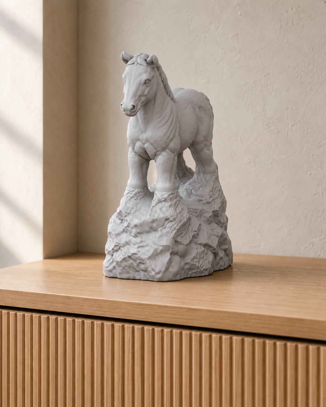 Fohlen stehend – Pferdefigur – 06 handbemalt silber