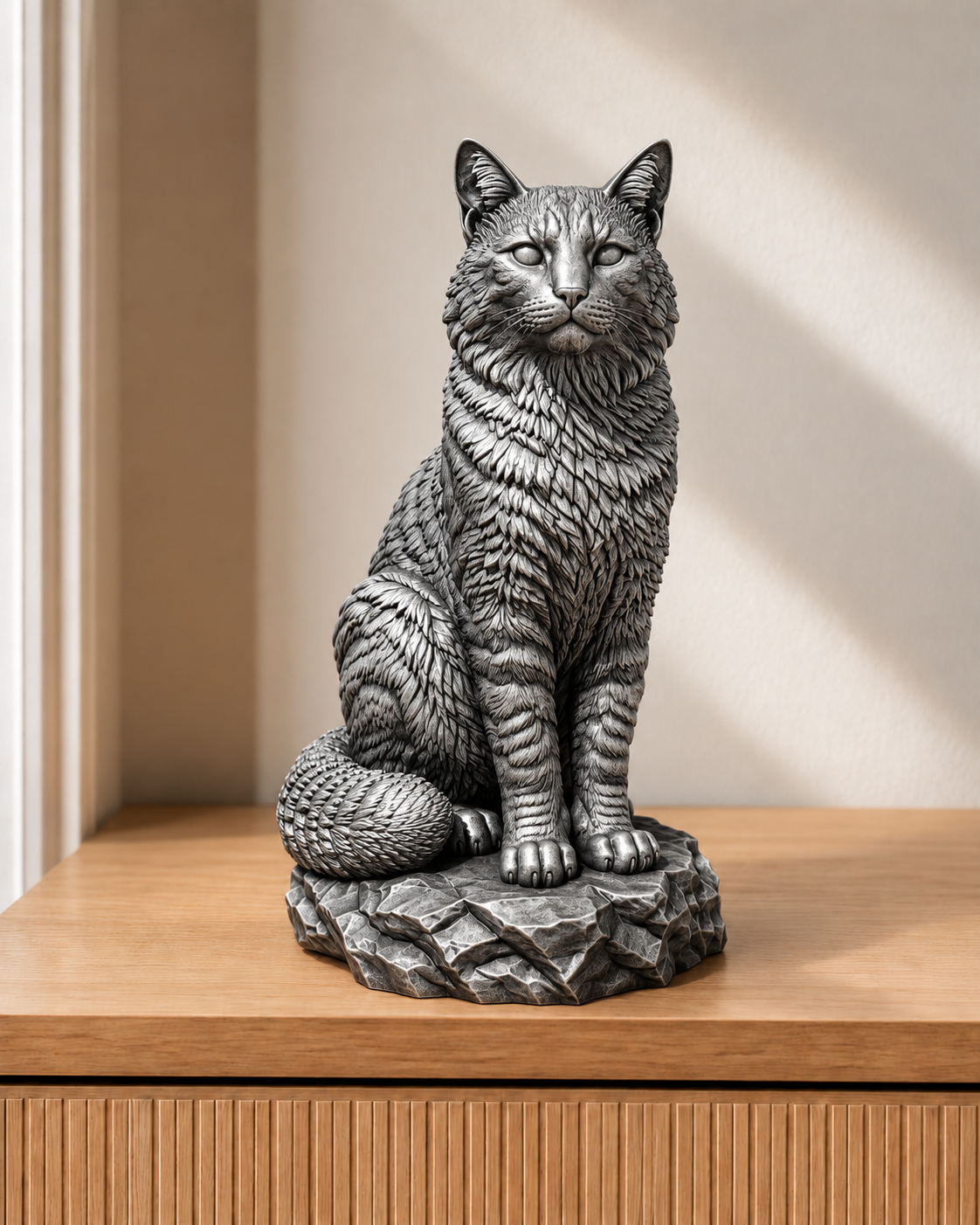 Wildkatze – 06 handbemalt silber