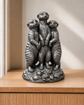 Erdmännchen-Trio – 06 handbemalt silber