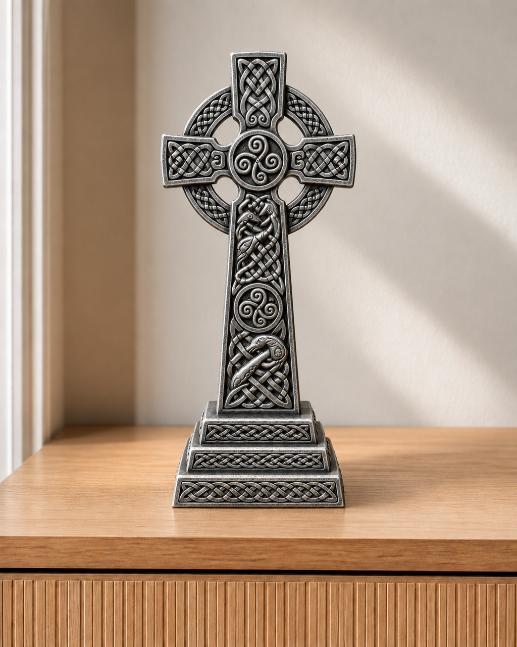 Keltisches Kreuz – 06 handbemalt silber