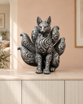 Kitsune – 06 handbemalt silber