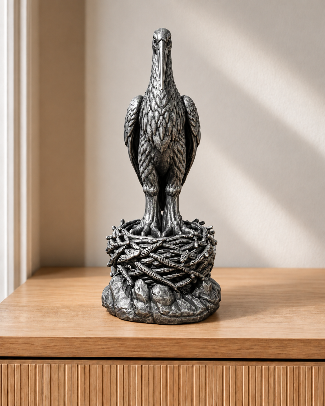 Weißstorch – 06 handbemalt silber