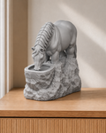 Pferd trinkend – Pferdefigur – 06 handbemalt silber