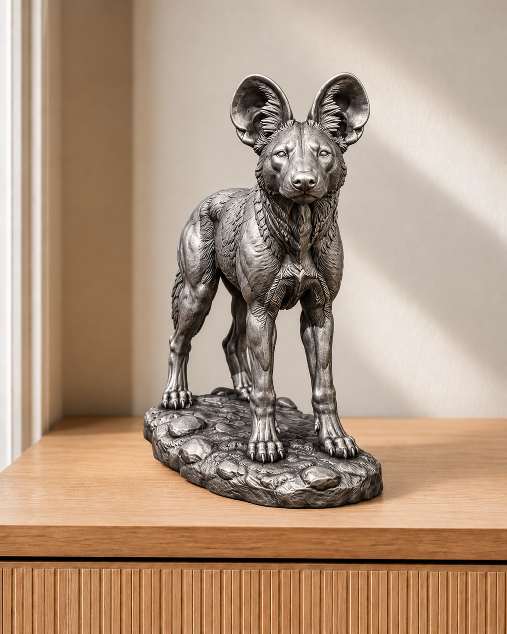 Afrikanischer Wildhund – 06 handbemalt silber