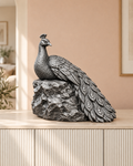 Pfau – 06 handbemalt silber