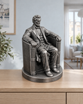 Abraham Lincoln sitzend - Silber – handbemalt