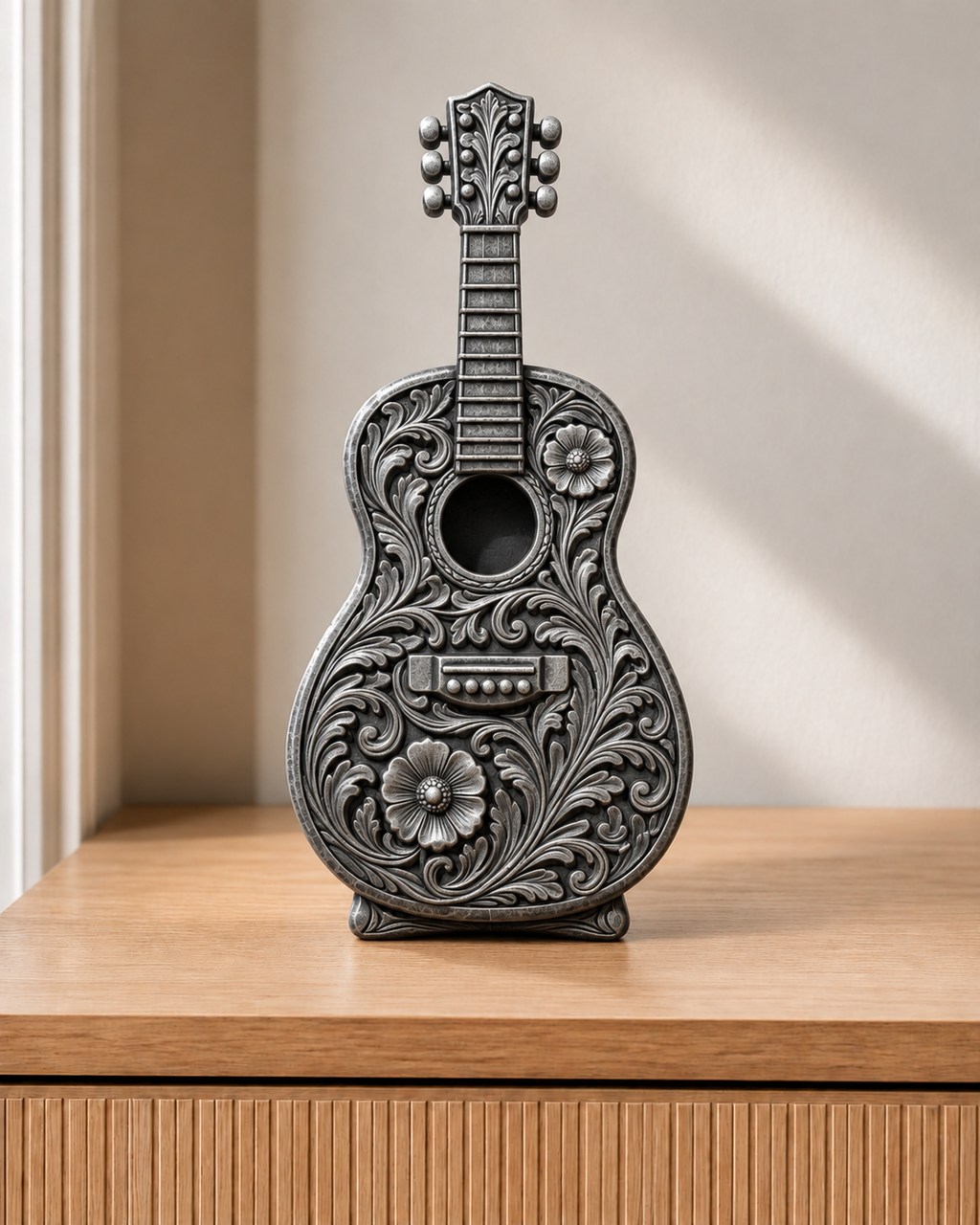 Western-Gitarre – 06 handbemalt silber