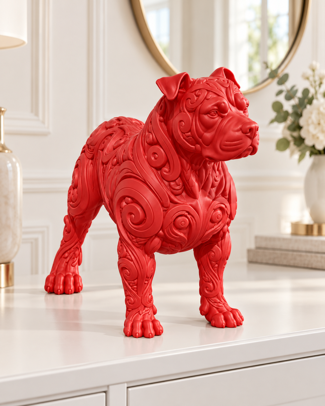 Staffordshire Ornament - Rot gedruckt Wohnzimmer